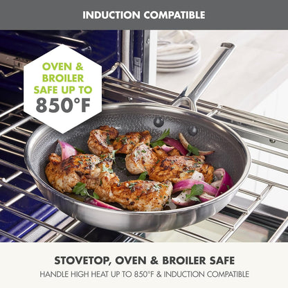 Hybrid 8" Stainless Steel Frying Pan, Ceramic Nonstick Skillet | APEX Tri-Ply Pan, Pfas-Free Thermobond Nonstick, Induction & All Cooktop Compatible, Dishwasher & Oven Safe to 850F, Silver6