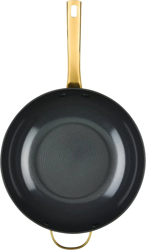Forged Induction Ceramic Nonstick Stir-Fry Pan with Helper Handle, Dishwasher Safe, Suitable for All Stovetops, 12.25 Inch Wok Pan - Black8