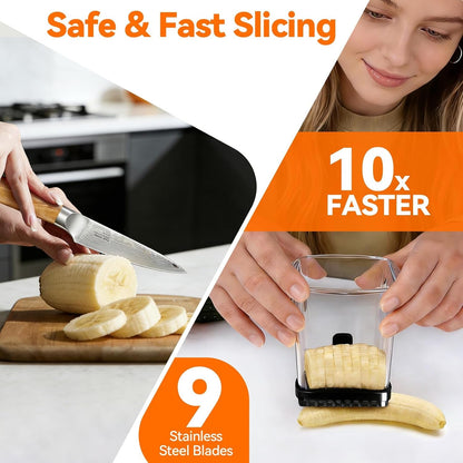 Fruit Slicer Cup for Strawberry, Banana, Hard-Boiled Egg - Detachable Cutter with Push Plate - 304 Stainless Steel Blade - Rapid & Safe Slicing Kitchen Gadget for Quick Meal Prep (Black)3