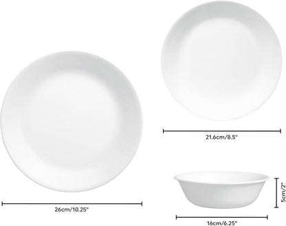 Dinnerware Set (12Pc Set, Winter Frost White)-Dinner Set for 4 | 4 X Dinner Plates, Side Plates & Bowls2