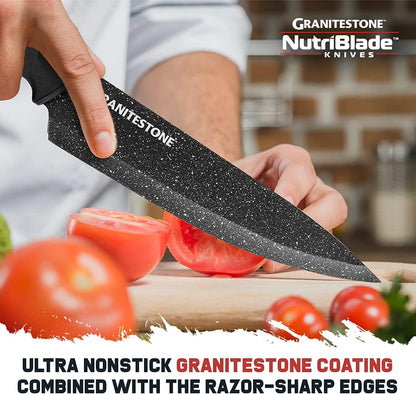 Nutriblade 6 Piece - Ultra Sharp, Pfoa-Free Stainless Steel Blades, Kitchen Knife Set, with Nonstick Granite Coating, Easy-Grip Handle, Dishwasher-Safe5