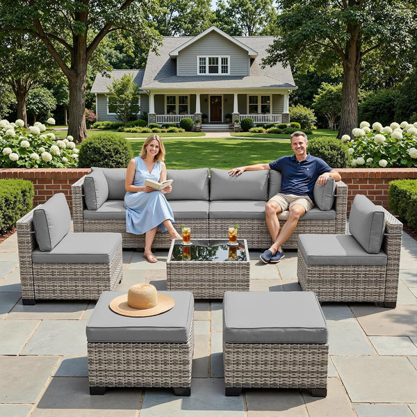 Outdoor PE Wicker Rattan Modular Patio Sectional Sofa Set1