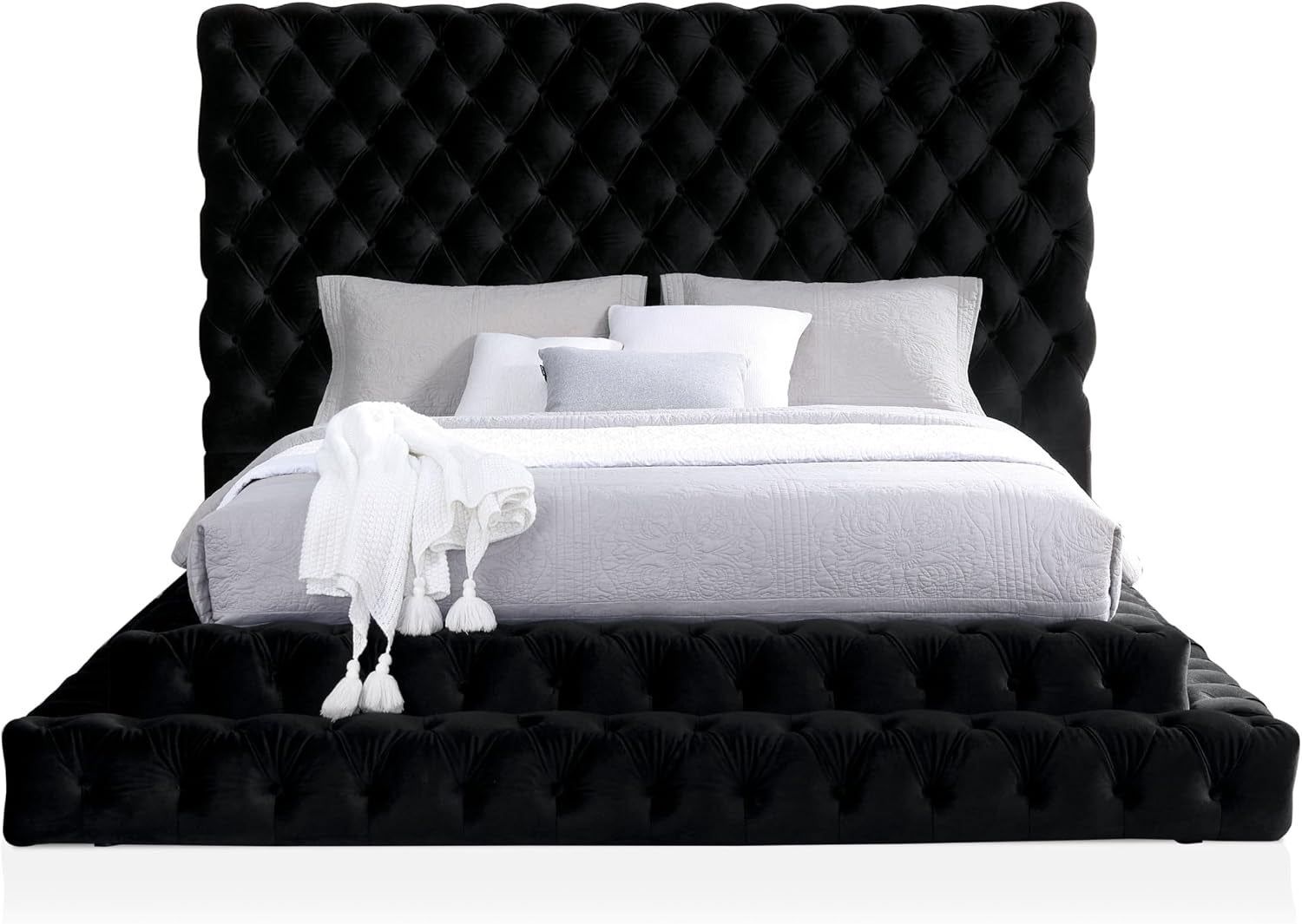 sable-fabric-upholstered-step-up-king-size-platform-bed-with-oversized-headboard-deep-button-tufting-no-box-spring-required-for-bedroom-guest-room-black