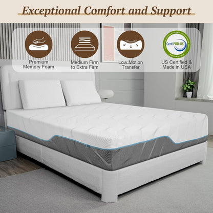 Extra Firm Mattress, Full Size 10 Inch Memory Foam Mattress, Extra Firm to Medium Firm Dual Sides Flippable Mattress, High Density Mattress for Back Pain Relief, Certipur-Us Certified, 75"X 54"2