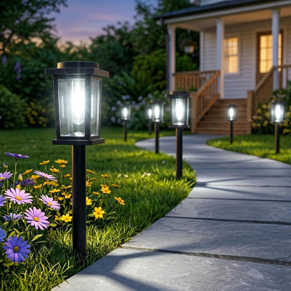 Solar Pathway Lights Outdoor, 12 Pack Solar Powered Garden Lights Waterproof, Auto On/Off Outdoor Landscape Lights for Patio, Walkway, Driveway, Lawn, Pool Decor. (Cold White)2