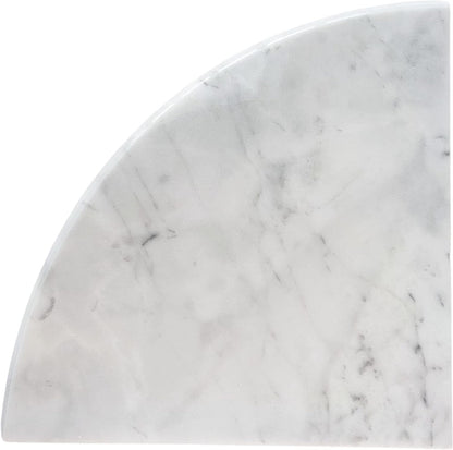 2 Pcs Marble Shower Corner Shelf for Bathroom, 9 Inch X 9Inch Gray Veins and Soft White Marble Corner Shelves for Bath Wall Mounted Both Side Polished6