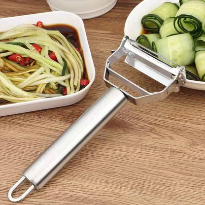 Julienne Peeler, Stainless Steel Vegetable Peeler, Double-Blade Vegetable Slicer, and Fruit Slicer7