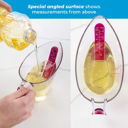 Liquid Measuring Cups with Spouts, 4-Piece Angled Plastic Set, 1 to 4 Cups3