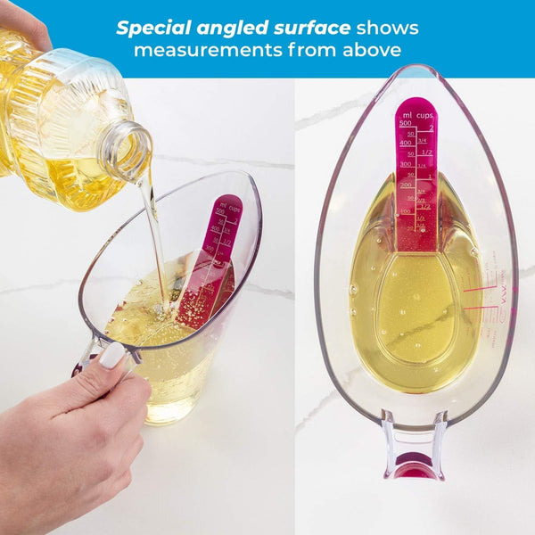 Liquid Measuring Cups with Spouts, 4-Piece Angled Plastic Set, 1 to 4 Cups3