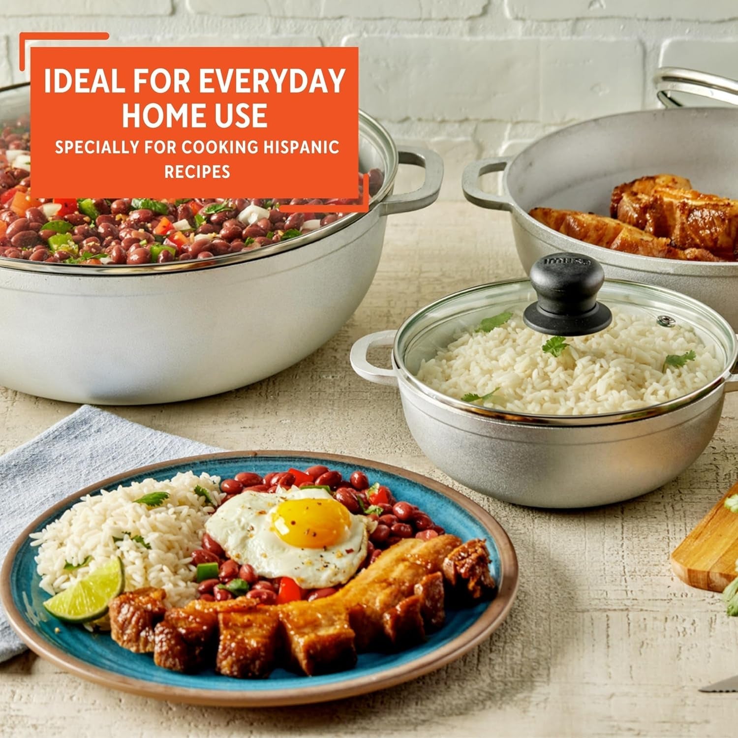 1-5-2-5-5-2-qt-cast-aluminum-caldero-3-piece-set-with-glass-lid-polished-finish-glass-lid-with-riveted-handles-ideal-for-rice-and-stews-perfect-for-serving-medium-and-small-groups