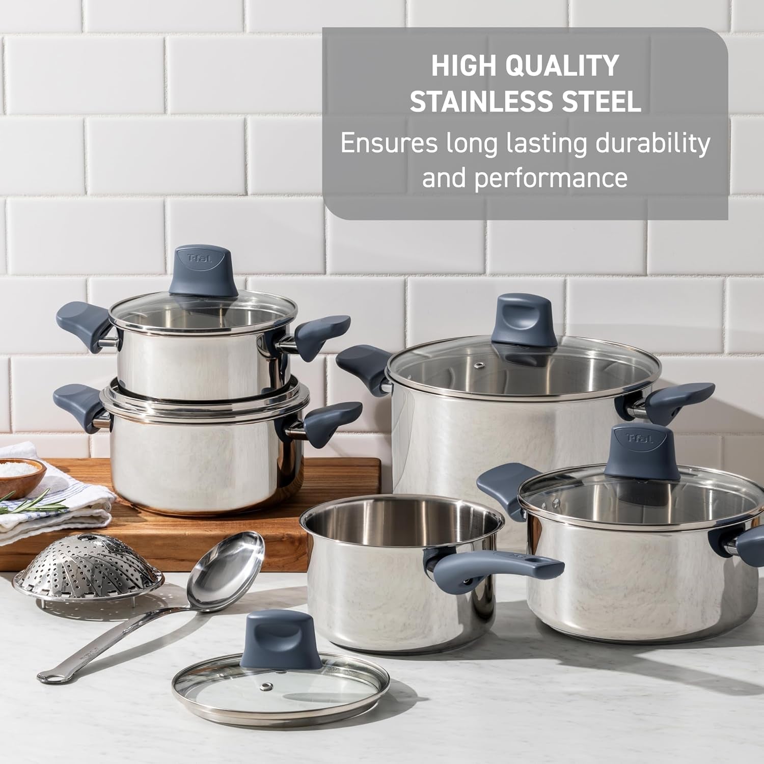 essentials-stainless-steel-cookware-set-12-piece-induction-compatible-oven-safe-350f-cooking-set-w-stewpots-stockpot-saucepan-lids-tools-measuring-marks-dishwasher-safe-silver-blue