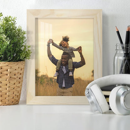 Renditions 6X8 Inch Solid Wood Picture Frame, High Definition Glass and High-End Modern Style Cream Colored for Wall and Tabletop Photo Display, Palo Santo Wood Grain Frame2
