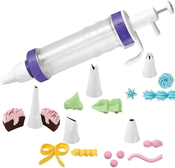 Dessert Decorator Piping Kit, Plunger-Style Tool | Plunger-Style Decorator Includes Couplers, Fill Tip & 4 Decorating Tips, Perfect for Filling, Frosting & Decorating Treats2