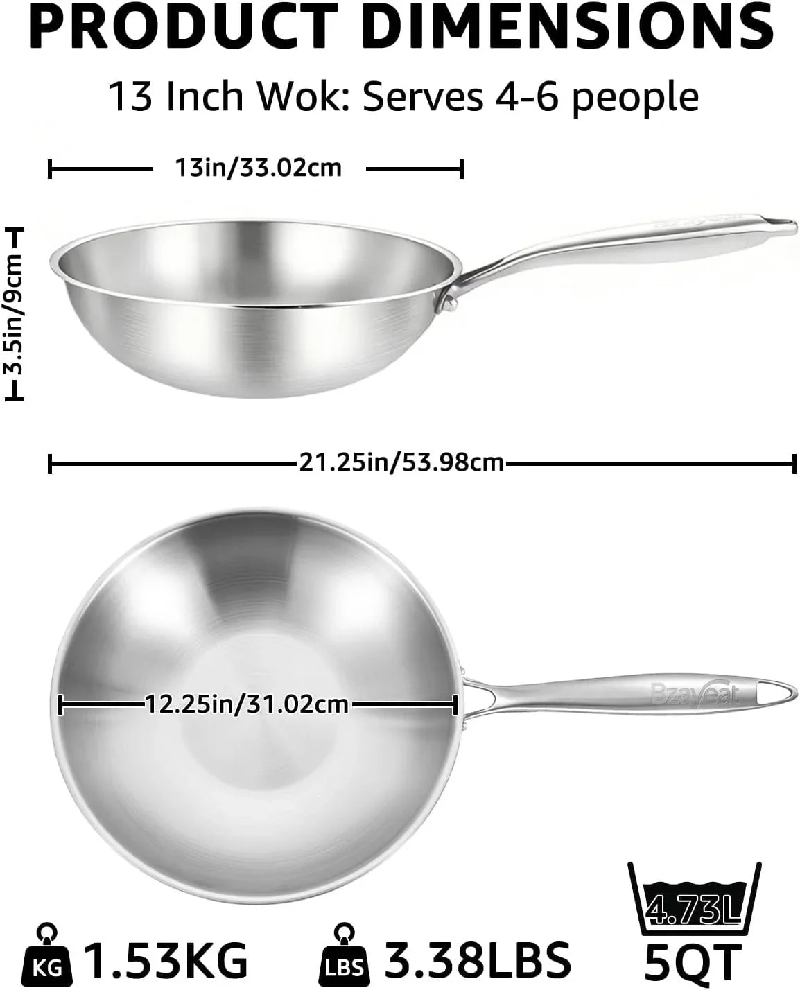 13-inch-tri-ply-stainless-steel-wok-pan-uncoated-wok-for-stir-fry-pfoa-pfos-free-heavy-gauge-flat-bottomed-cookware-suitable-for-induction-electric-stoves-detachable-handle