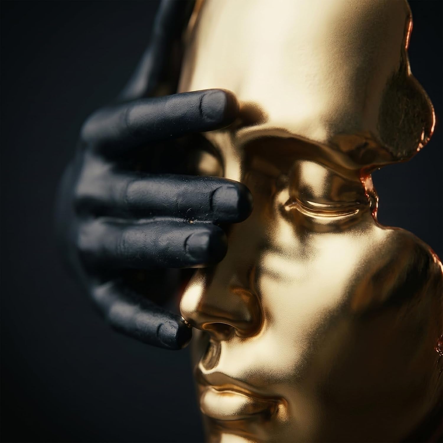 office-desk-shelf-decor-see-no-evil-gold-black-resin-bust-modern-abstract-head-sculpture-tabletop-accent-mantel-table-display-living-room-showpiece-11-8-inch-tall