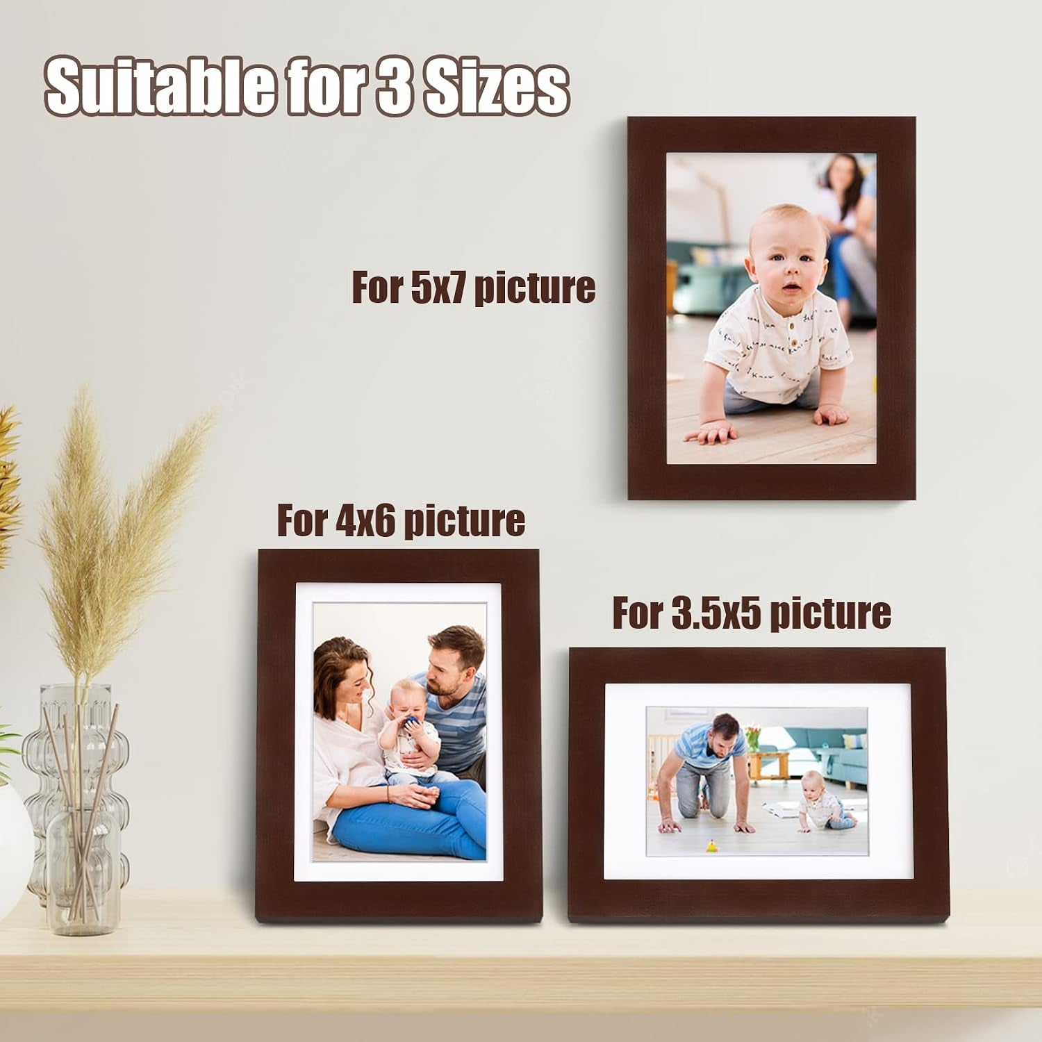 5x7-picture-frames-made-of-solid-wood-with-plexiglass-display-pictures-3-5x5-4x6-with-mat-or-5x7-without-mat-set-of-4-for-tabletop-and-wall-mounting-walnut-color