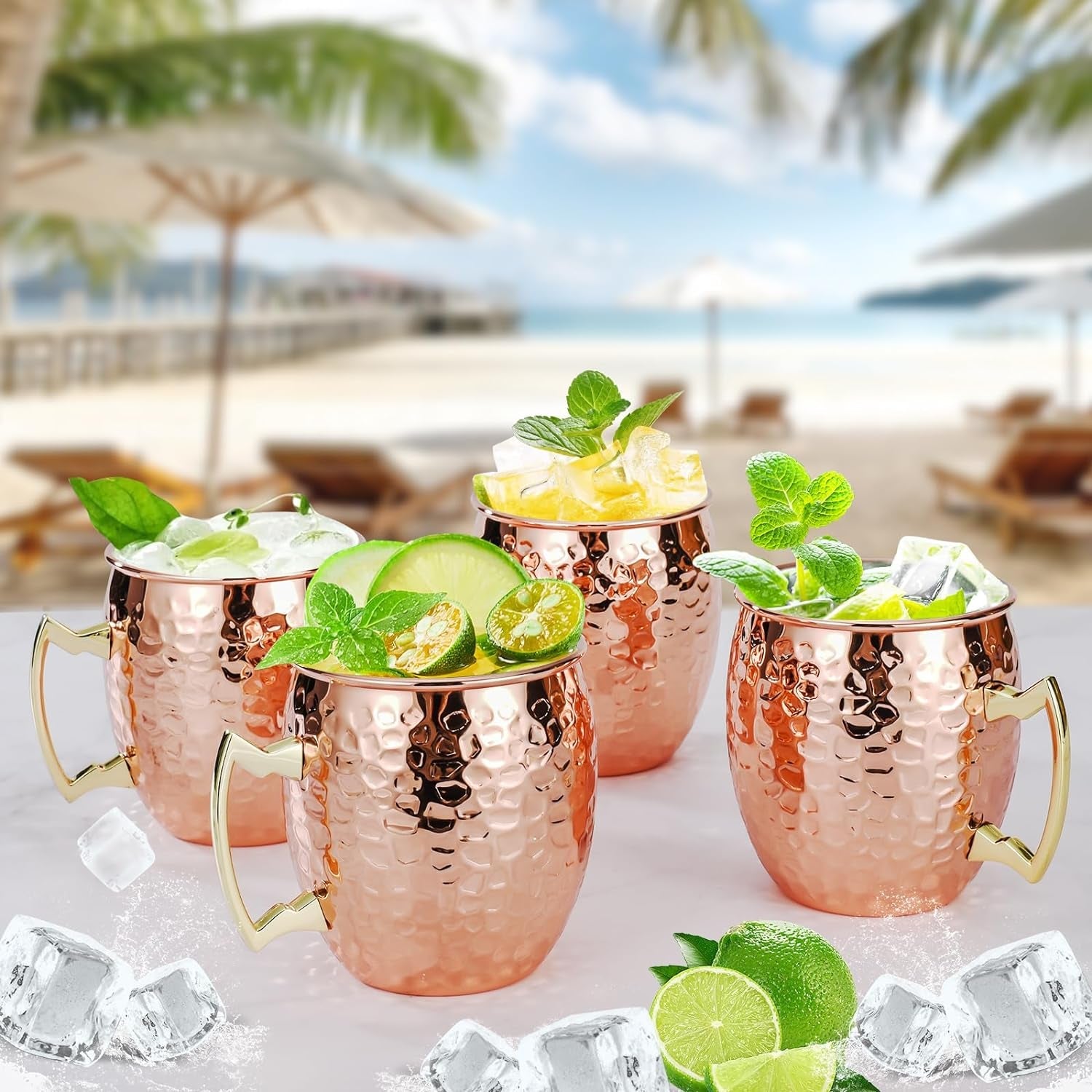 4-pcs-16oz-moscow-mule-mugs-hammered-with-angled-handle-copper-304-stainless-steel-lining-delicate-hammered-finish-firm-handle-for-cold-drinks-cocktails-wine-beer-bars-parties