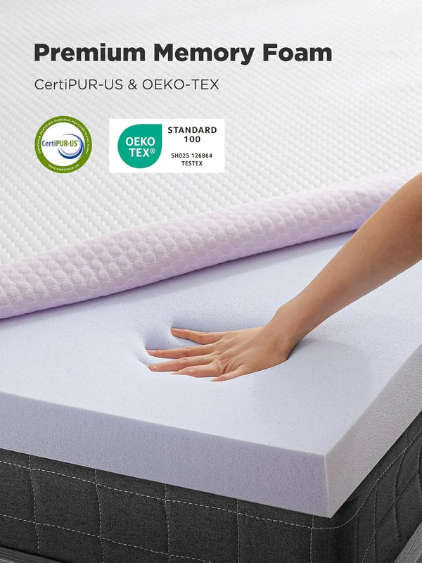 Queen Mattress Topper, 3 Inch Gel Memory Foam Mattress Topper for Pressure Relief, Premium Soft Cooling Sleep, Non-Slip Design with Removable & Washable Cover, Oeko-Tex Certified7