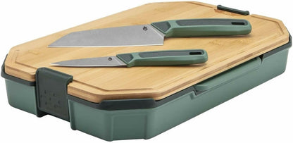 Gear Compleat Cutting Board Set - Cutting Board Kit with Polypropylene & Bamboo Cutting Boards - Features Paring Knife & Chef'S Knife in Nesting Design1