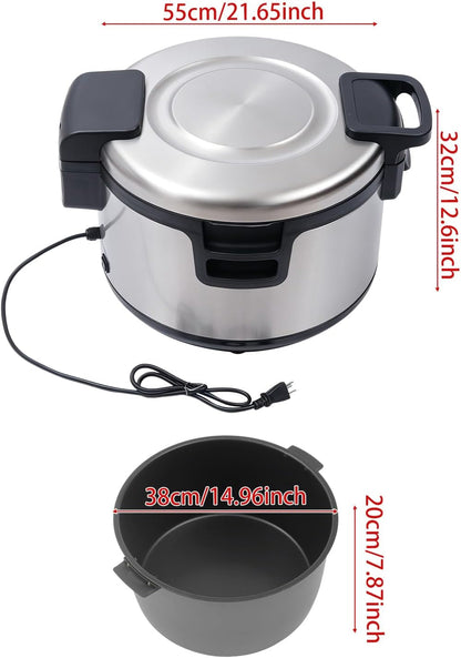 20Qt Electric Rice Warmer Stainless Steel Commercial Rice Warmer | (Not Rice Cooker), Capacity 30-45 Persons, Dual Temperature Control Food Warmer for Restaurants, Hotels , Snack Bars4