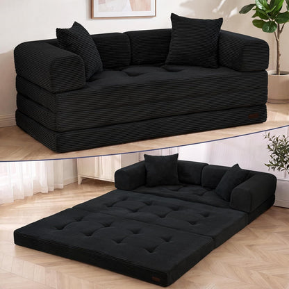 Convertible Sofa Bed, Floor Sofa Couch with L-Shaped Backrest1