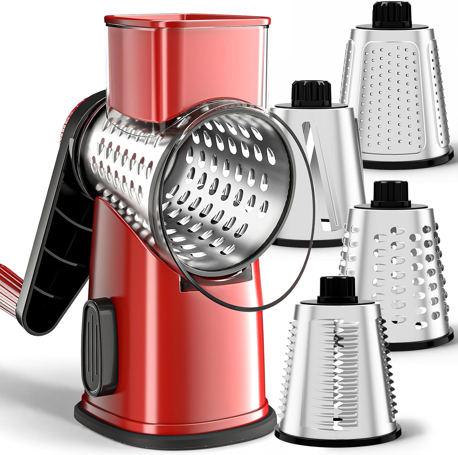 4-in-1-large-rotary-cheese-grater-hand-crank-red-black-4-graters