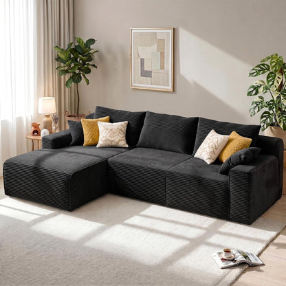 98" L Shaped Boneless Sectional Couches for Living Room, Dark Grey1
