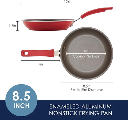 Cook + Create Nonstick Frying Pan/Skillet, 8.5 Inch, Red2