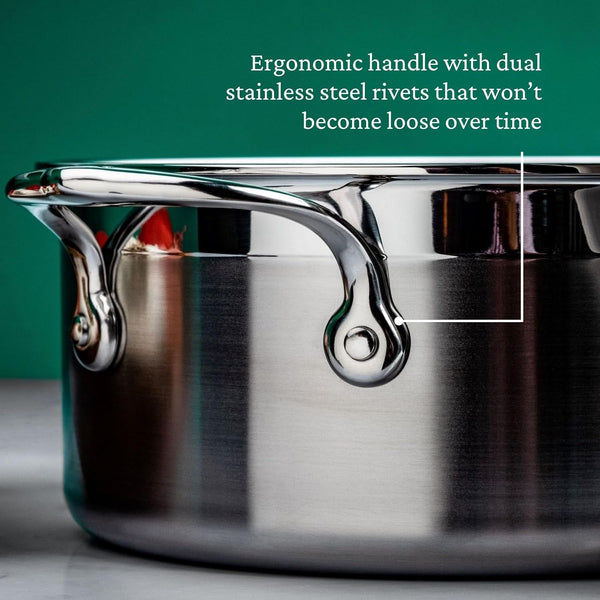 Hestan Probond Forged - Professional Clad Stainless Steel Sauce Pan with Helper Handle, 4 Quart, Induction Compatible4