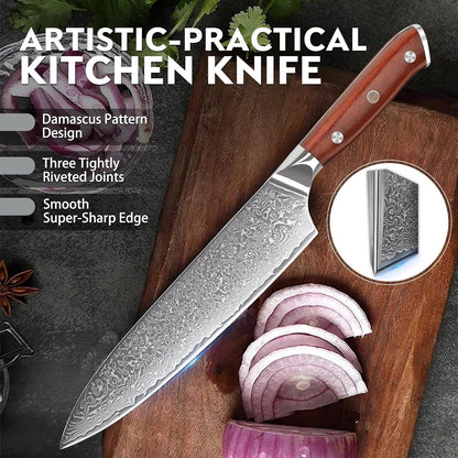 Damascus Knife Set - 3 PCS Kitchen Knife Set6