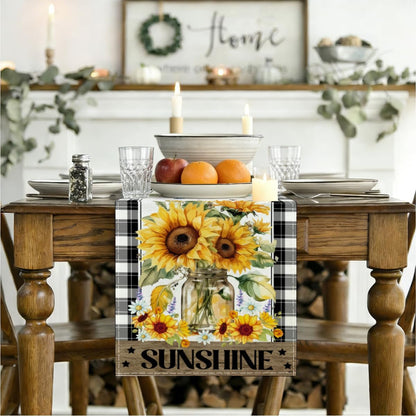 Sunflower Table Runner, Buffalo Floral Table Runners Decorations3