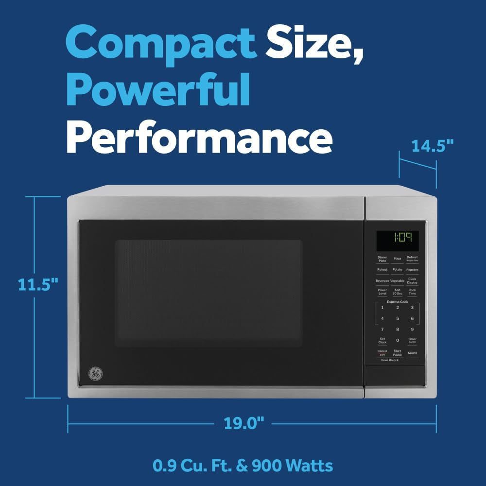 ge-countertop-microwave-oven-compact-0-9-cubic-ft-900-watt-capacity-7-auto-cooking-settings-child-lock-technology-kitchen-essentials-for-the-countertop-dorm-room-or-apartment-stainless-steel-7-convenience-cook-settings-one-touch-controls-child-lock-technology-glass-turntable-for-kitchen-dorm-office-apartment