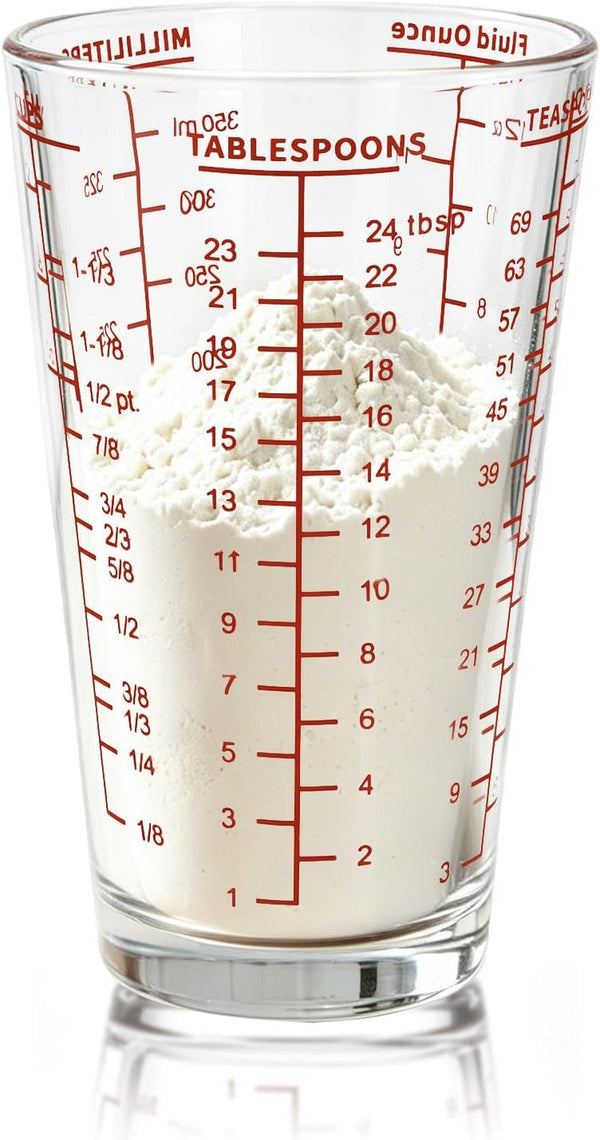 12OZ Heavyweight Glass Measuring Cup Graduated Pint Glass Cup with 5 Scales Liquid and Dry Measuring Cup for Baking1