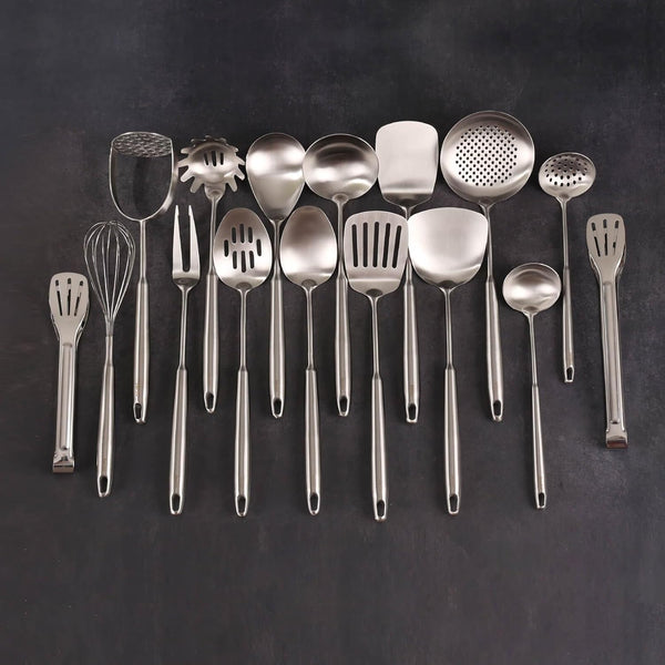 18/10 Stainless Steel Cooking Utensils Set - 16 PCS All Metal Utensils7