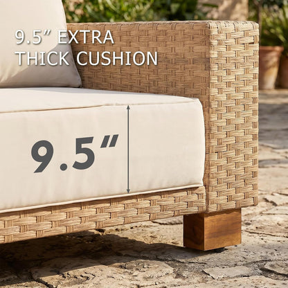 10-Piece L-Shape Patio Wicker Furniture Set with 9.5" Thick Cushion3