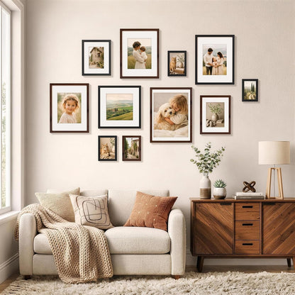 11X14 Picture Frame, Matted for 8X10 Photos, Black4