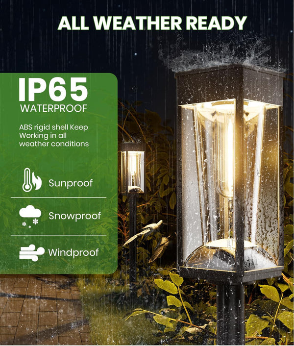 Solar Landscape Lights, 4 Pack, 2 Color Modes, IP655
