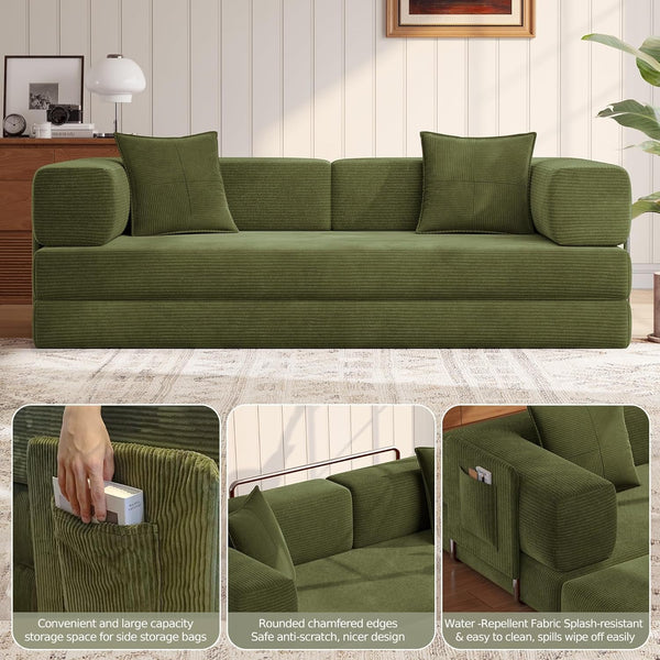 78.8'' Futon Sofa Bed, Boneless Couches for Living Room5