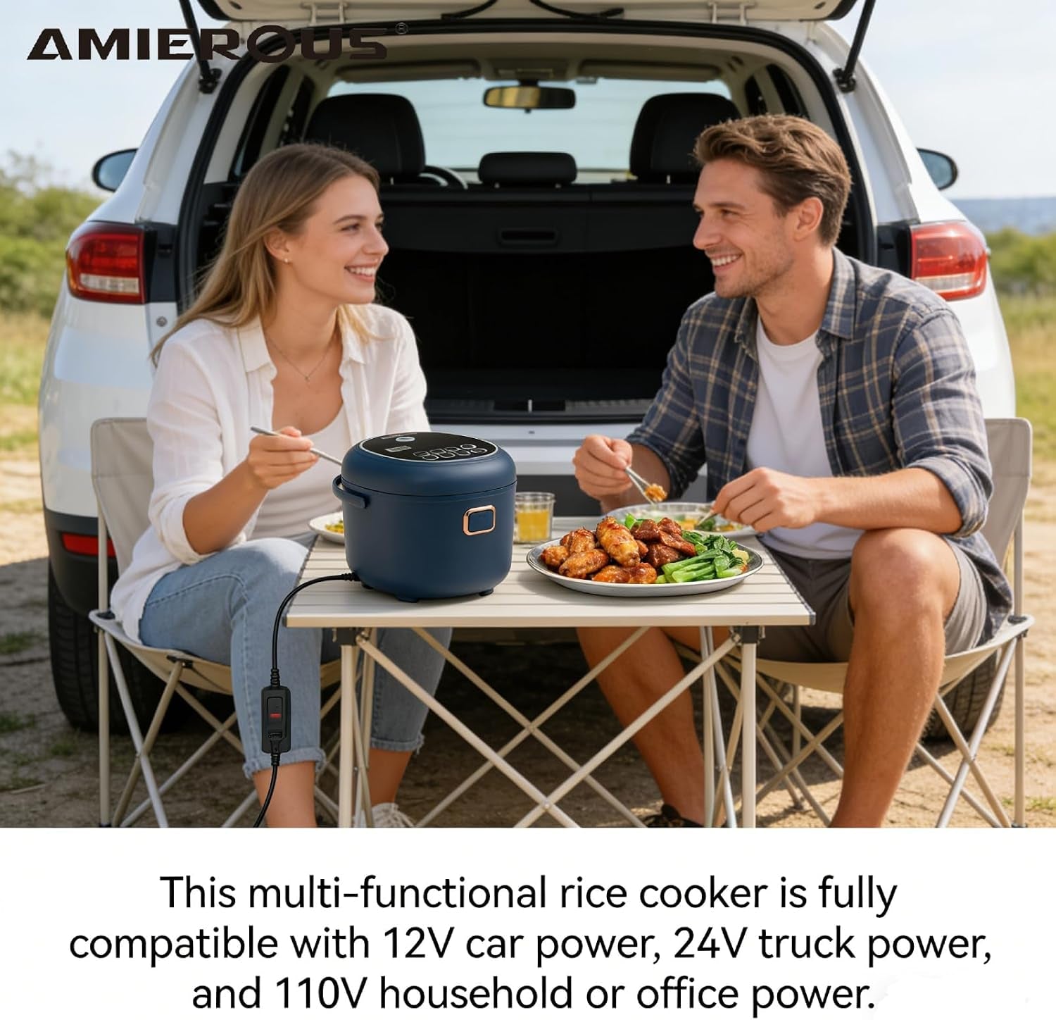 12v-24v-110v-rice-cooker-mini-2l-portable-multicooker-24h-keep-warm-small-with-steam-tray-picnic-camping-travel-for-car-truck-home-blue