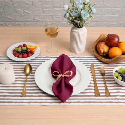 Solid Cloth Napkins Set of 6 Burgundy 100% Cotton Dinner Napkins 18X18 Inches - Soft, Reusable, Absorbent & Washable Linen, Ideal for Wedding Events Farmhouse Parties Hotel & Everyday Use2