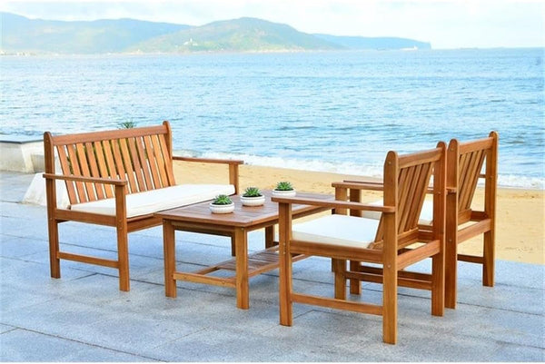 4 Piece Outdoor Seating Set, Durable Patio Furniture with Coordinated Design, Includes Chairs and Table for Relaxation, Stylish Modern Decor for Deck, Patio, Garden or Outdoor Spaces5