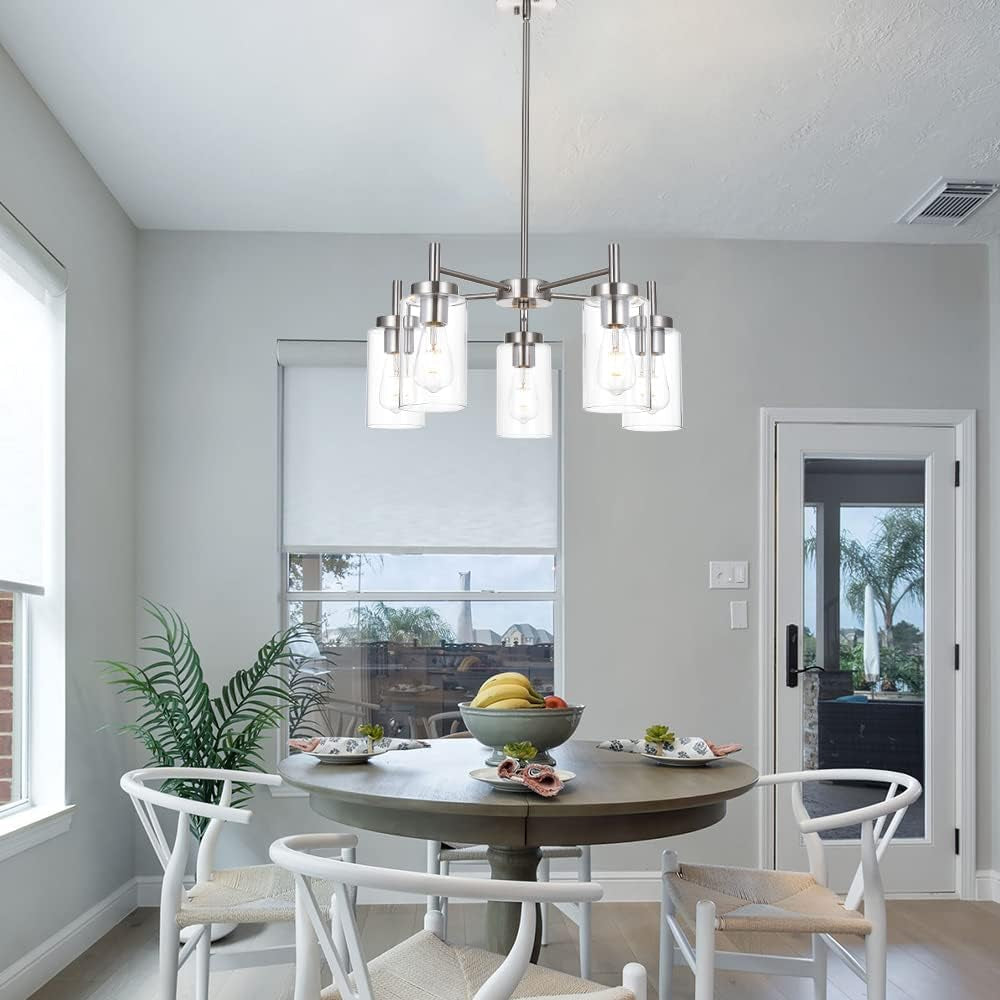 contemporary-5-light-large-chandeliers-modern-clear-glass-shades-pendant-lighting-brushed-polished-nickel-dining-room-lighting-fixtures-hanging-adjustable-wire-semi-flush-ceiling-lights