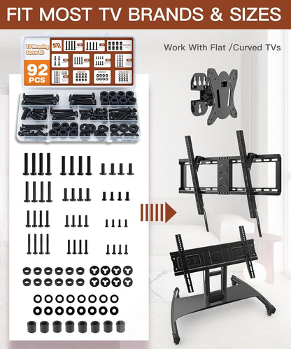 92PCS TV Mounting Hardware Screw Kit, M4 M5 M6 M8 Screws | Includes Spacers and Washers for Most TV / Monitor VESA Mount, TV Mount Replacement Screws with Box up to 80", Black4