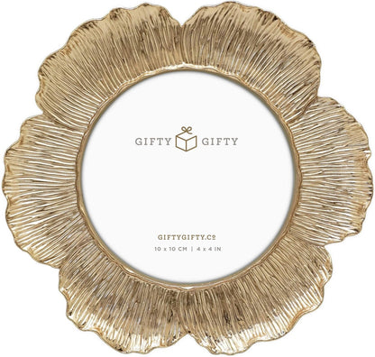 Circular Gold Floral Photo Frame / 4X4 in | for Tabletop Display | Perfect for Home Decor, Wedding, Graduation, or Milestone Photos1