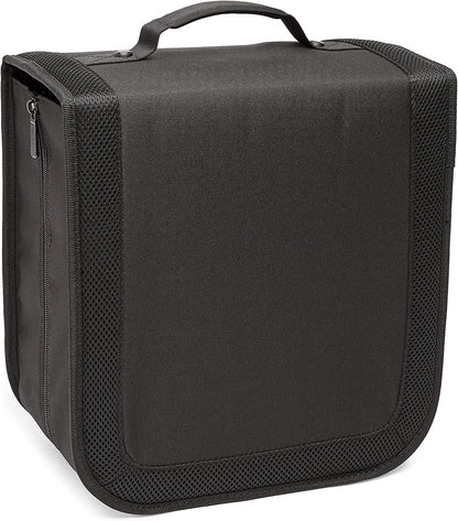 Polyester CD/DVD Portable Storage Binder with Handle, 400-Capacity, Black3