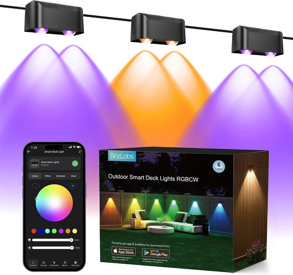 Smart Outdoor Halloween Fence Lights, 6 Lamps 32.8 Ft Deck Light1