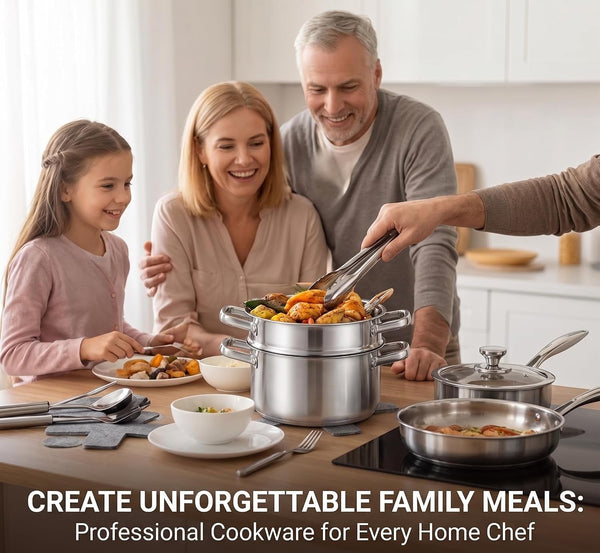 Stainless Steel Cookware Set, 16-Piece Pots and Pans Set Non Toxic, Kitchen Induction Cookware with Glass Lids, Steamer, Utensil Sets, Pot Protectors & Apron, Oven & Dishwasher Safe, Silver8