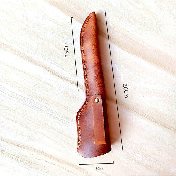 Boning & Fillet Fixed Blade Knife Sheath Crazy Horse Leather Scabbard Knives Holder with Belt Loop Hunting Gear Tactical Holster Bag3