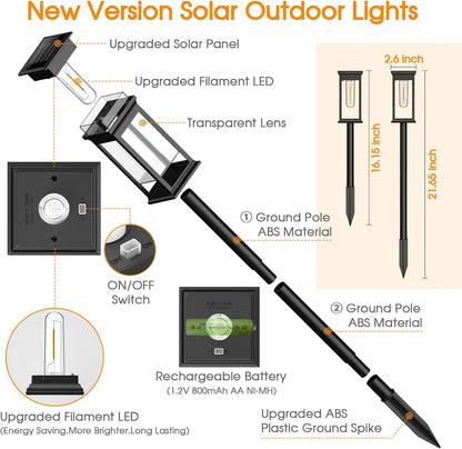 Solar Pathway Lights Outdoor 8 Pack, 2X Bigger Solar Outdoor Lights, Bright Solar Garden Lights Waterproof, Auto On/Off Outdoor Solar Lights for Yard Landscape Path Lawn Patio Walkway7