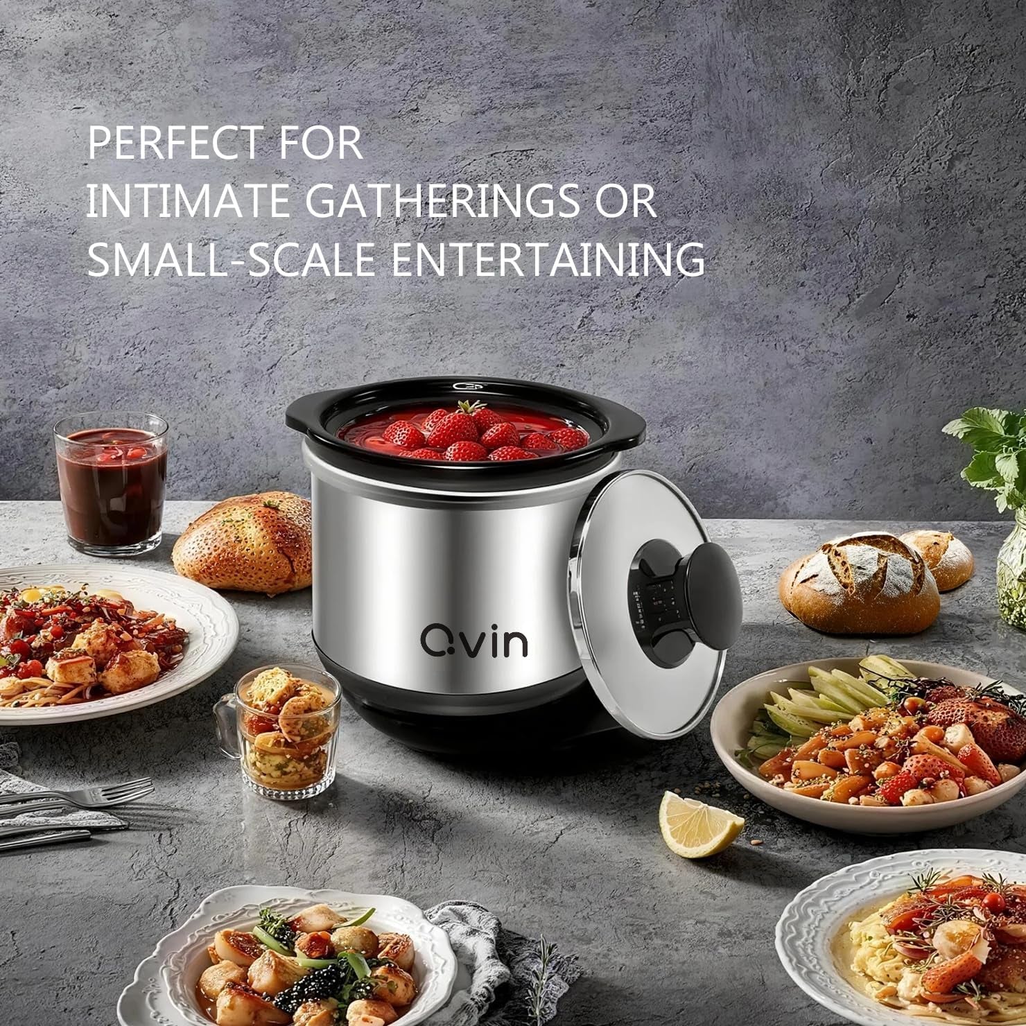 0-65qt-mini-round-slow-cooker-fondue-melting-pot-warmer-20-oz-small-slow-cooker-for-dips-dishwasher-safe-20oz-stoneware-sauce-warmer-crock-glass-lid-serve-1-2-person-stainless-steel-black